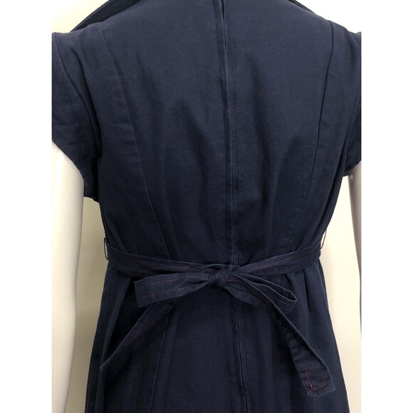 1970s ACT I Quilted Bodice Faux Wrap Dress W/Dagger Collar & Toggle Buttons. XS - Picture 8 of 10